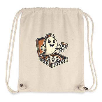 Pizza Geist lustiges Retro Halloween Kostüm - Stanley/Stella recycelter Gym Bag - Naturweiß - Vorne