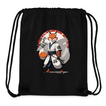 Kitsune Samurai Fuchs Vintage Ukiyo-e Stil - Stanley/Stella recycelter Gym Bag - Schwarz - Vorne