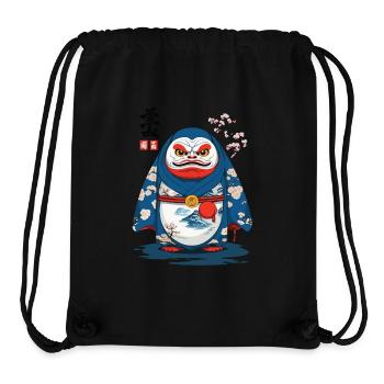 Japanese Daruma Aesthetic Yokai Streetwear - Stanley/Stella Recycled Gym Bag - black - Front