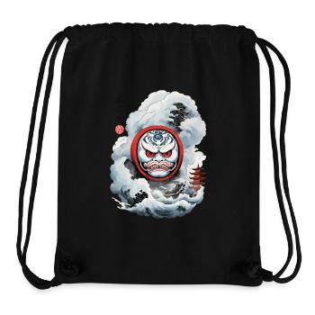 Japanese Daruma Aesthetic Yokai Streetwear - Stanley/Stella Recycled Gym Bag - black - Front