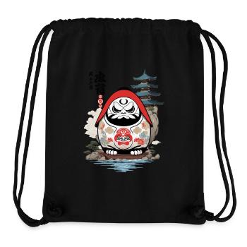 Japanese Daruma Aesthetic Yokai Vintage - Stanley/Stella Recycled Gym Bag - black - Front