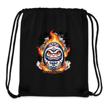 Japanischer Daruma Dämon Ästhetik Vintage - Stanley/Stella recycelter Gym Bag - Schwarz - Vorne
