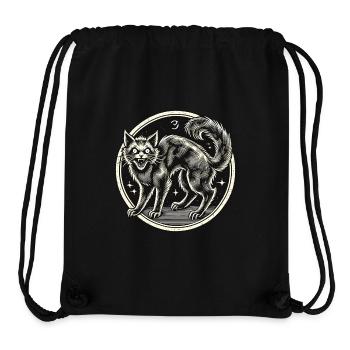 Creepy Black Witch Cat Scary Cat - Stanley/Stella Recycled Gym Bag - black - Front