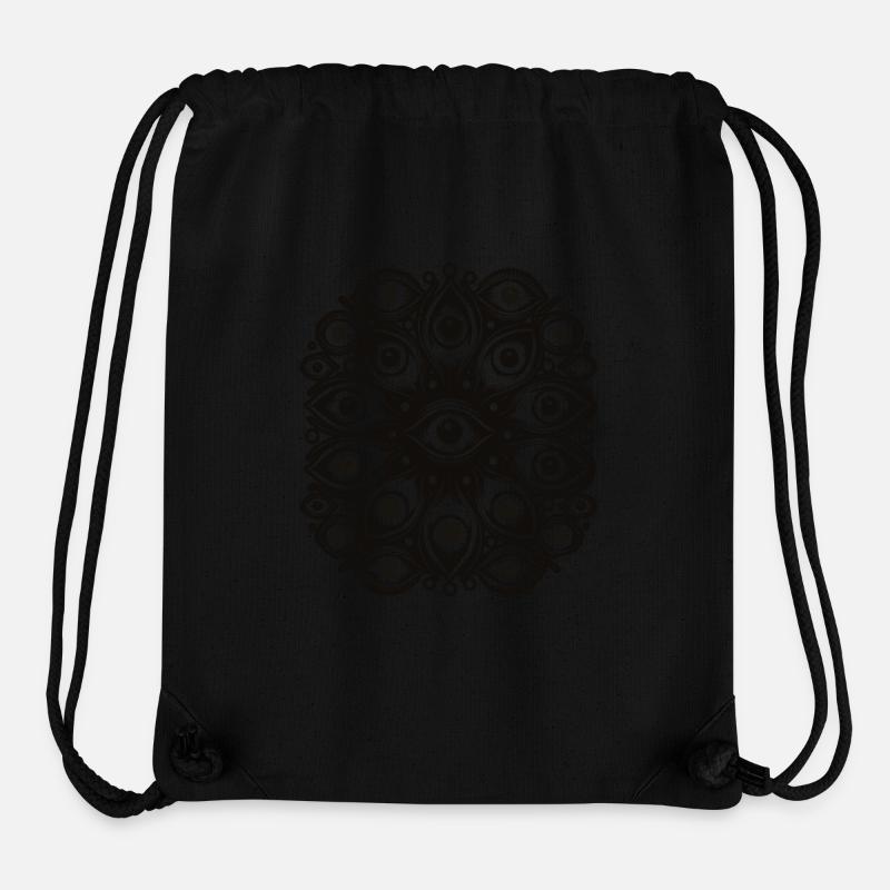 fantômes effrayants yeux sombre Halloween design - Sac à cordon recyclé Stanley/Stella - noir