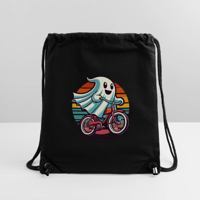 Bicycle Riding Ghost Funny Ghost Stanley/Stella Recycled Gym Bag