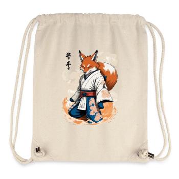 Kitsune Samurai Fuchs Vintage Ukiyo-e Stil - Stanley/Stella recycelter Gym Bag - Naturweiß - Vorne