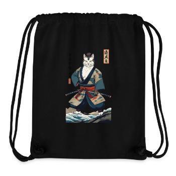 Samurai Cat Vintage Ukiyo-E Japanese - Stanley/Stella Recycled Gym Bag - black - Front
