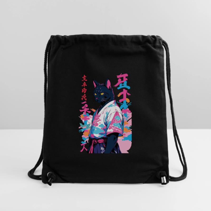 Samurai Cat Vaporwave Aesthetic Samurai Art Stanley/Stella Recycled Gym Bag