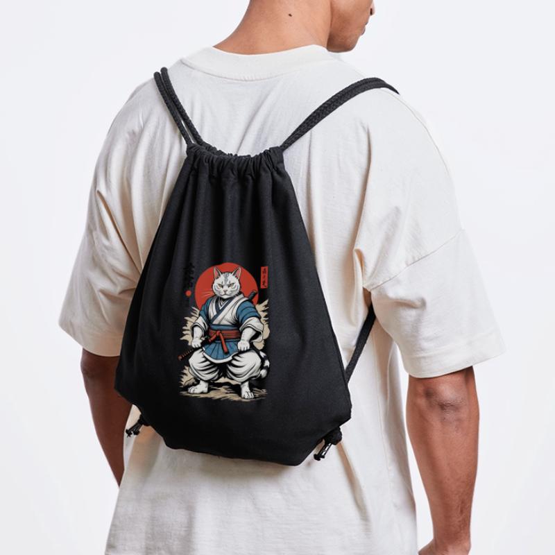 Samurai Katze Vintage Ukiyo-E Japanisches Design Stanley/Stella recycelter Gym Bag