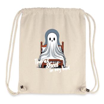Drap d’Halloween au lit drôle de dicton - Sac à cordon recyclé Stanley/Stella - blanc naturel - Devant
