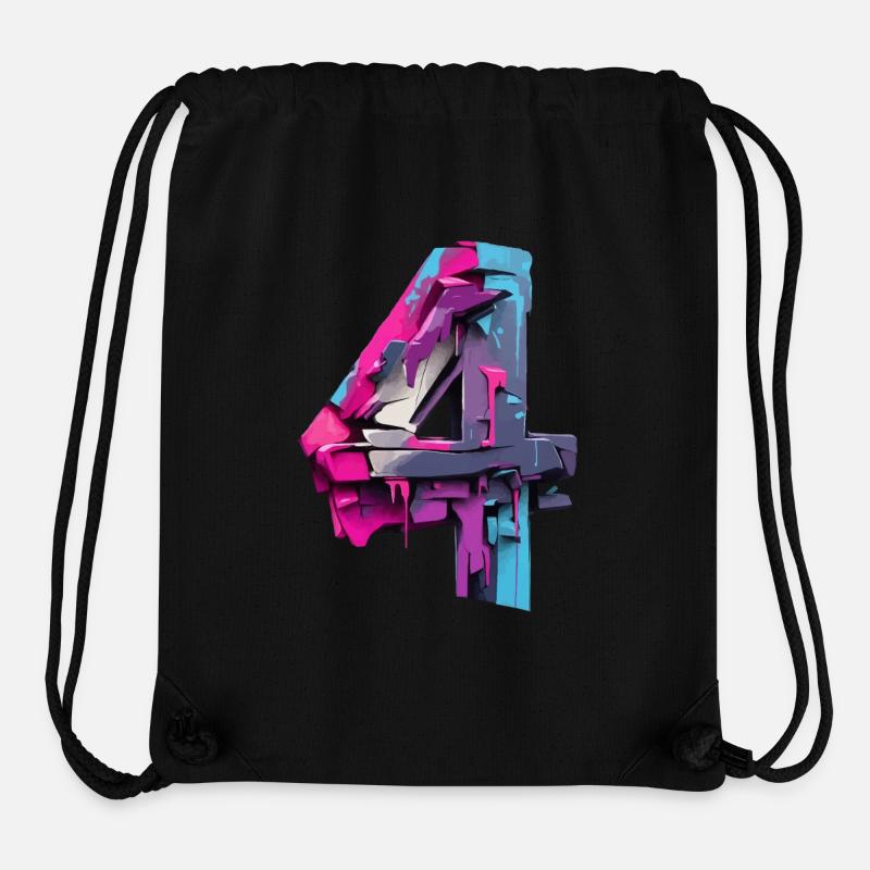 NUMMER 4 NR. 4 COOL 4. GEBURTSTAG - Stanley/Stella recycelter Gym Bag - Schwarz