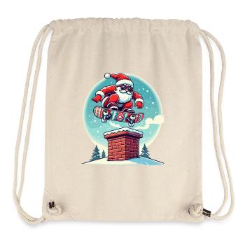Skateboardender Weihnachtsmann Spaßiger Winter - Stanley/Stella recycelter Gym Bag - Naturweiß - Vorne