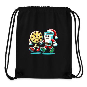 Joyeux Noël Biscuits Et Lait - Sac à cordon recyclé Stanley/Stella - noir - Devant