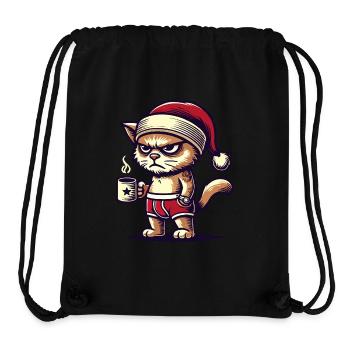 Funny Grumpy Christmas Cat - Stanley/Stella Recycled Gym Bag - black - Front