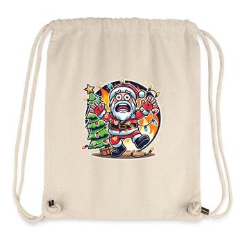 Chaos de Noël avec choc électrique dessin animé - Sac à cordon recyclé Stanley/Stella - blanc naturel - Devant