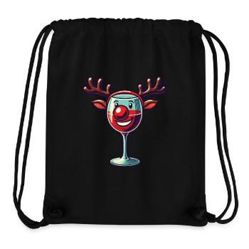 Christmas Wine Glass Reindeer Smile - Stanley/Stella Recycled Gym Bag - black - Front