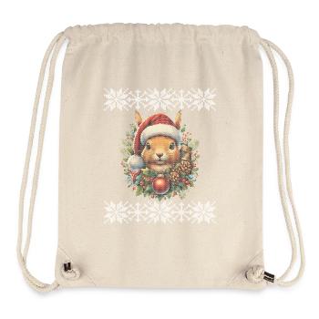 Weihnachtliches Eichhörnchen Im Winterwald - Stanley/Stella recycelter Gym Bag - Naturweiß - Vorne