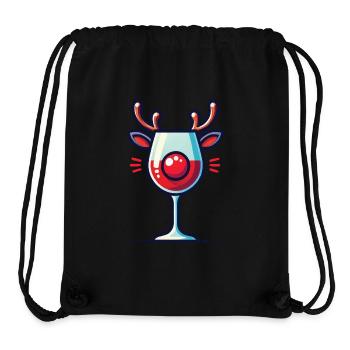 Christmas Wine Glass Reindeer Design - Stanley/Stella Recycled Gym Bag - black - Front