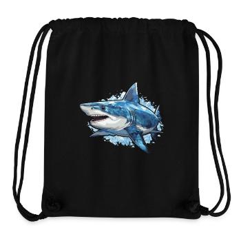 Weiss Hai Fisch Meer - Stanley/Stella recycelter Gym Bag - Schwarz - Vorne