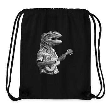 Chamäleon spielt Ukulele schwarz-weiß - Stanley/Stella recycelter Gym Bag - Schwarz - Vorne
