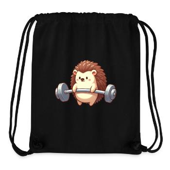Süßer Igel Langhantel Fitness Workout Cartoon - Stanley/Stella recycelter Gym Bag - Schwarz - Vorne