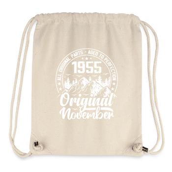 November 1955 Original 69 Jahre altes Geburtstagsgeschenk - Stanley/Stella recycelter Gym Bag - Naturweiß - Vorne