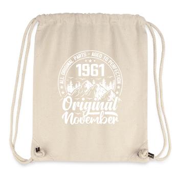 November 1961 Original 63 Jahre altes Geburtstagsgeschenk - Stanley/Stella recycelter Gym Bag - Naturweiß - Vorne