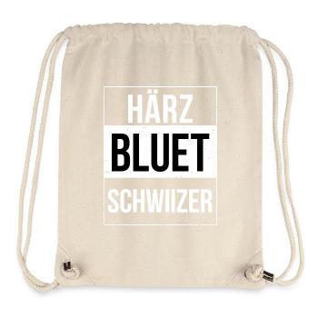 Härzbluetschwiizer Schwiizer Schweizer - Stanley/Stella recycelter Gym Bag - Naturweiß - Vorne