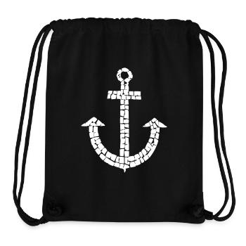 Anchor mosaic white maritime captain symbol hope - Stanley/Stella Recycled Gym Bag - black - Front