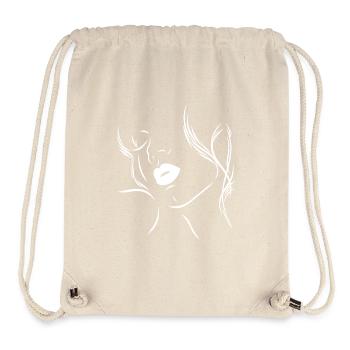 Feminine silhouette with sensual lips - Stanley/Stella Recycled Gym Bag - natural - Front