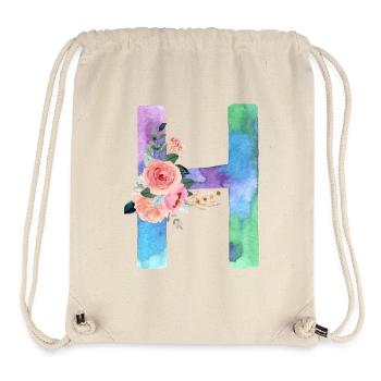 Lettre H watercolor - Sac à cordon recyclé Stanley/Stella - blanc naturel - Devant