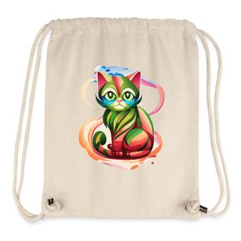 Color Burst Cat - Stanley/Stella recycelter Gym Bag - Naturweiß - Vorne