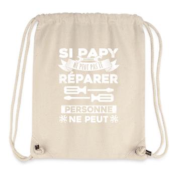 Papy bricoleur réparateur 1 - Sac à cordon recyclé Stanley/Stella - blanc naturel - Devant