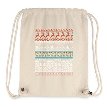 Motif tricoté de Noël - Sac à cordon recyclé Stanley/Stella - blanc naturel - Devant