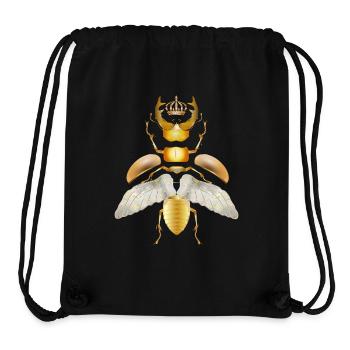gold-coloured stag with crown in individual parts - Stanley/Stella Recycled Gym Bag - black - Front