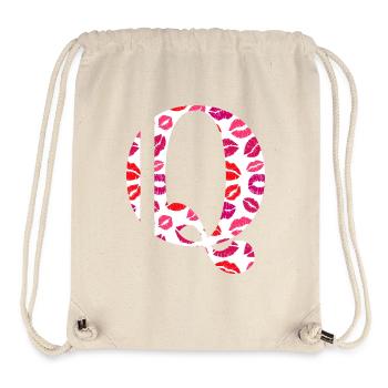 Lettre q bisous - Sac à cordon recyclé Stanley/Stella - blanc naturel - Devant