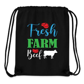 Bœuf fermier frais - Sac à cordon recyclé Stanley/Stella - noir - Devant