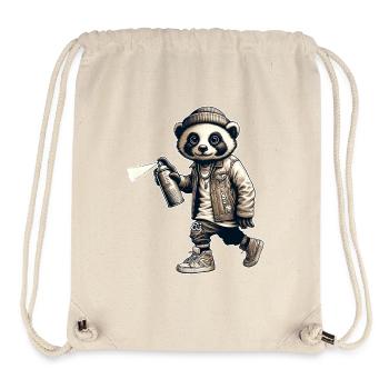 Panda Graffiti Sprühdose Streetart - Stanley/Stella recycelter Gym Bag - Naturweiß - Vorne