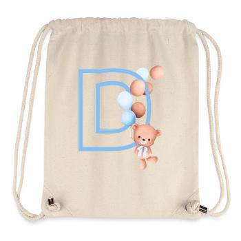 Blue Letter D Bear - Stanley/Stella Recycled Gym Bag - natural - Front