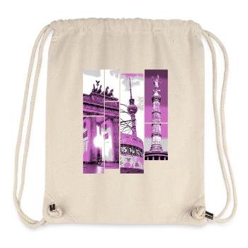 Berlin Skyline City Germany Collage Vintage - Stanley/Stella Recycled Gym Bag - natural - Front