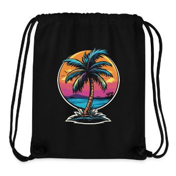 Retro palm - Stanley/Stella recycelter Gym Bag - Schwarz - Vorne