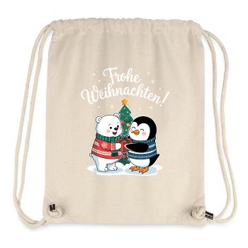 Eisbär Pinguin Weihnachtspullover süß Weihnachten - Stanley/Stella recycelter Gym Bag - Naturweiß - Vorne