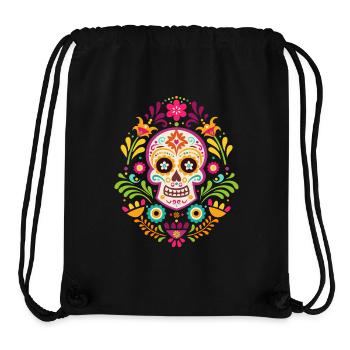 Mexican skull, sugar skull dia de Muertos - Stanley/Stella Recycled Gym Bag - black - Front