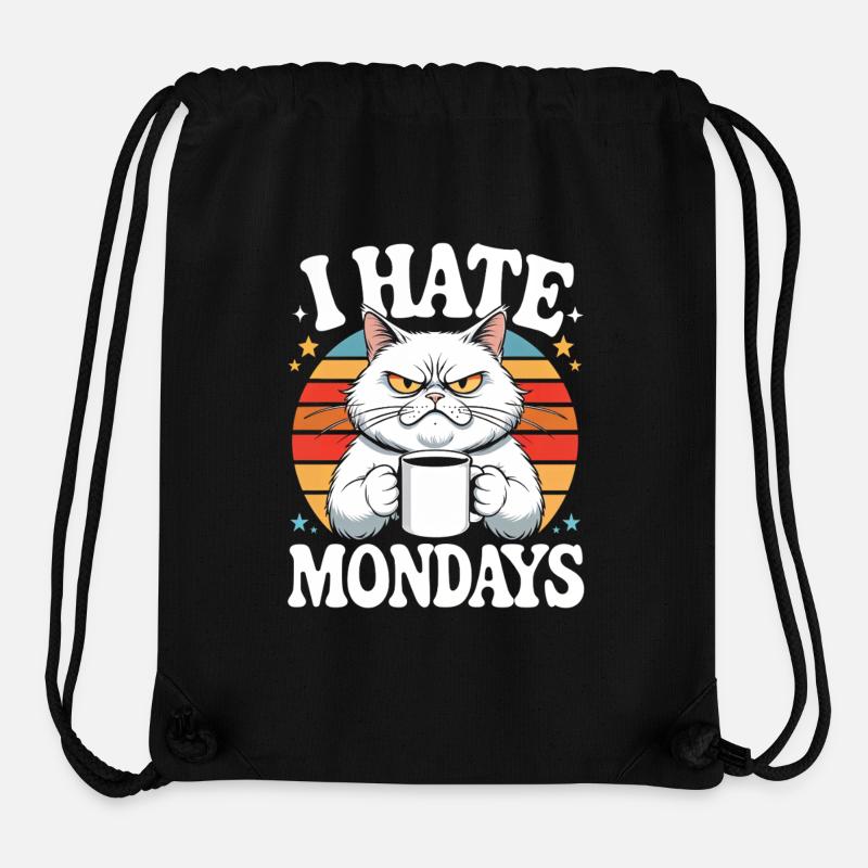 Mürrische Katze Ich Hasse Montage - Stanley/Stella Recycled Gym Bag - black