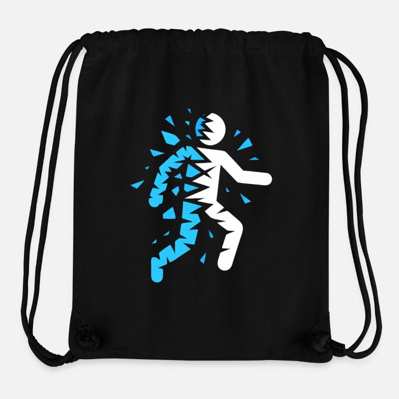 Silhouette éclatée bleue - Sac à cordon recyclé Stanley/Stella - noir