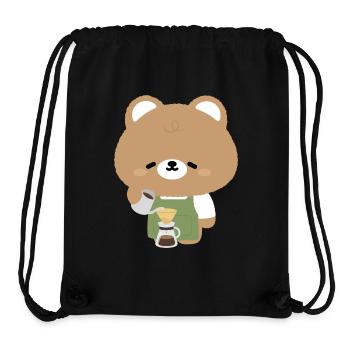 Verse du café Bear Barista - Sac à cordon recyclé Stanley/Stella - noir - Devant