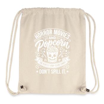 Horrorfilme Popcorn-Skull - Stanley/Stella recycelter Gym Bag - Naturweiß - Vorne