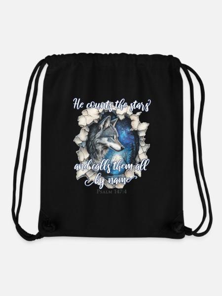 Wolf Christian Quote - Stanley/Stella Recycled Gym Bag - black