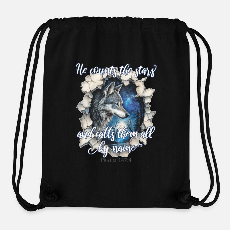 Wolf Christian Quote - Stanley/Stella Recycled Gym Bag - black