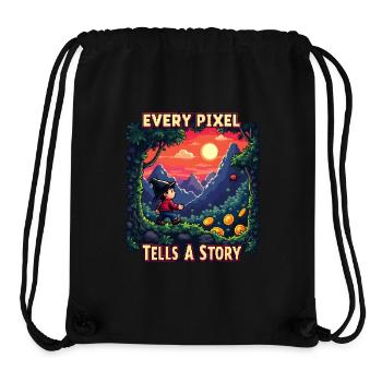 Chaque pixel raconte une histoire - Retro Gaming - Sac à cordon recyclé Stanley/Stella - noir - Devant